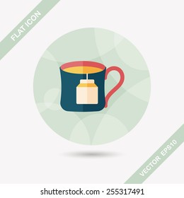 teabag flat icon with long shadow,eps10