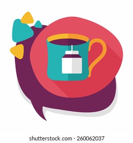 teabag flat icon with long shadow,eps10