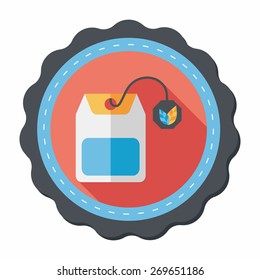 teabag flat icon with long shadow,eps10