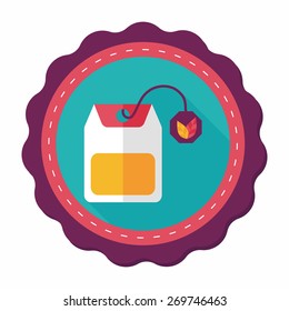 teabag flat icon with long shadow,eps10