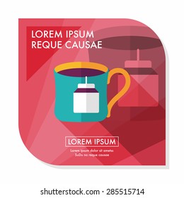 teabag flat icon with long shadow,eps10