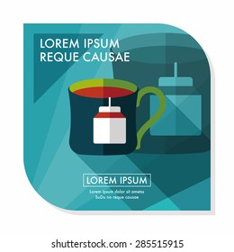 teabag flat icon with long shadow,eps10