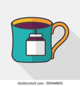 teabag flat icon with long shadow,eps10