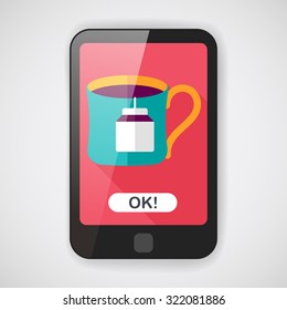 teabag flat icon with long shadow,eps10
