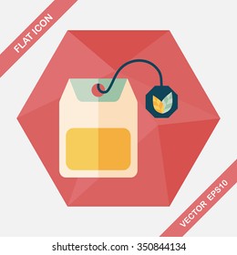 teabag flat icon with long shadow,eps10