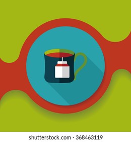 teabag flat icon with long shadow,eps10