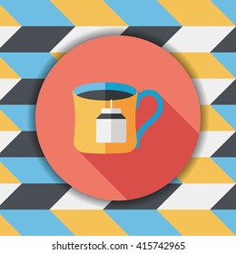 teabag flat icon with long shadow,eps10