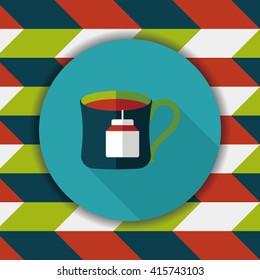 teabag flat icon with long shadow,eps10