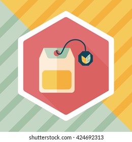teabag flat icon with long shadow,eps10