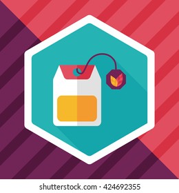 teabag flat icon with long shadow,eps10