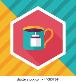 teabag flat icon with long shadow,eps10