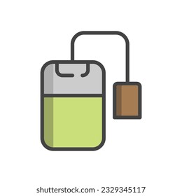 teabag icon of color style design vector template