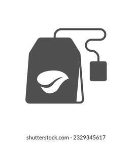 teabag icon of glyph style design vector template