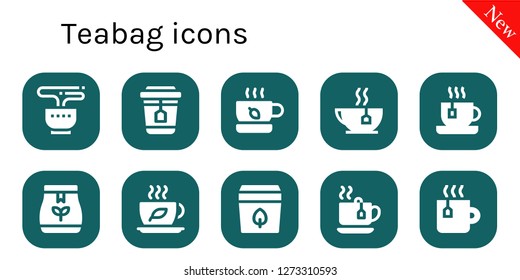  teabag icon set. 10 filled teabag icons. Simple modern icons about  - Tea, Tea bag