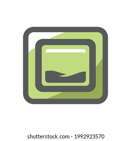 Teabag with label Vector icon Cartoon illustration