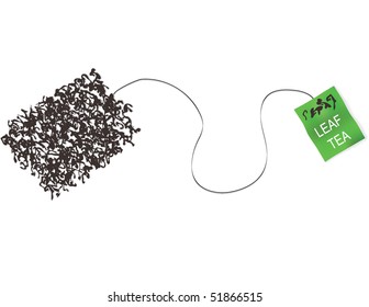 teabag made from tea leaf concept