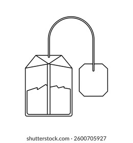 Teabag Outline Icon Illustration on White Background