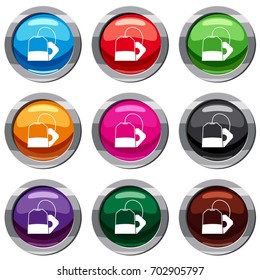Teabag set icon isolated on white. 9 icon collection vector illustration