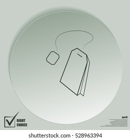 Teabag / tea bag line art icon for apps and websites