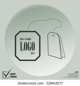 Teabag / tea bag line art icon for apps and websites