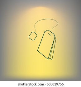 Teabag / tea bag line art icon for apps and websites