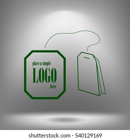 Teabag / tea bag line art icon for apps and websites