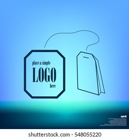 Teabag / tea bag line art icon for apps and websites