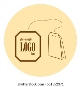 Teabag / tea bag line art icon for apps and websites