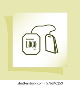 Teabag / tea bag line art icon for apps and websites