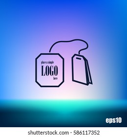 Teabag / tea bag line art icon for apps and websites