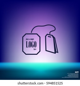 Teabag / tea bag line art icon for apps and websites