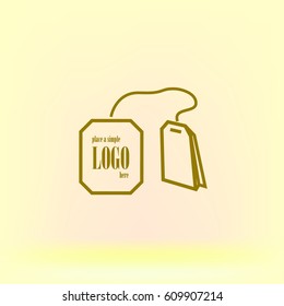 Teabag / tea bag line art icon for apps and websites