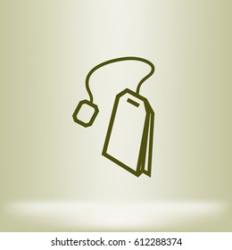 Teabag / tea bag line art icon for apps and websites