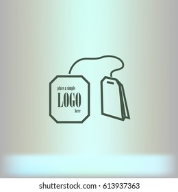 Teabag / tea bag line art icon for apps and websites