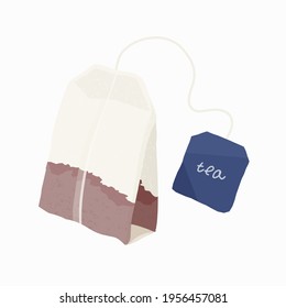 Teabag. Té. Bebida caliente. Ilustración vectorial en un estilo plano.