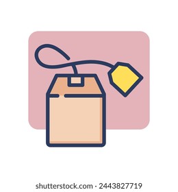 Teabag thin line icon. Tea, tag, herb, organic beverage. Breakfast drink or cafe concept. Vector illustration symbol element for web design and apps