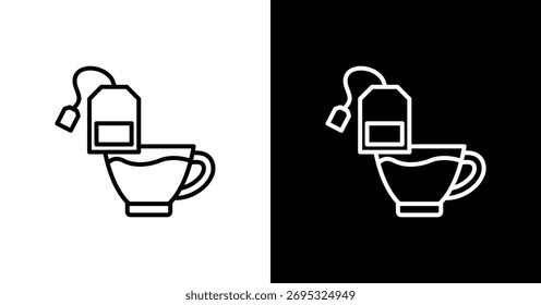 Diseño de conjunto de iconos blancos de Teabag