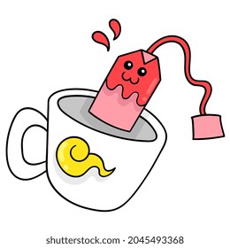 teabags for breakfast, vector illustration art. doodle icon image kawaii.
