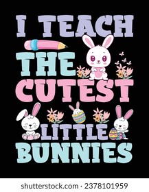 I teach the cutest little bumnies,typography graphic design, vector illustration, print design.