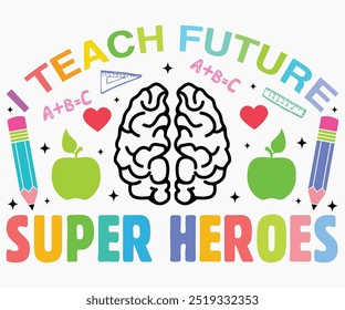 Enseño Futuro Super Héroes Svg, Enseñando Svg, Camisa De Profesor, Profesor Citas Svg, Profesor De Kindergarten Svg, PreSchool Svg, Cortar Archivo, Silueta, Uso comercial, Profesor Camisa Retro