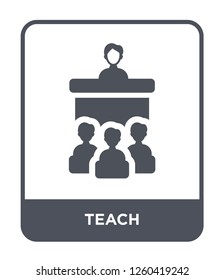 teach icon vector on white background, teach trendy filled icons from Education collection, teach simple element illustration