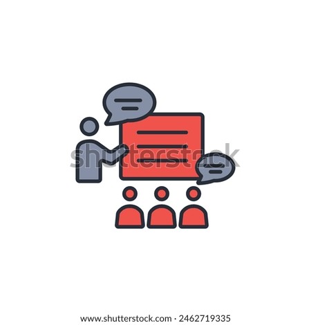 teach icon. vector.Editable stroke.linear style sign for use web design,logo.Symbol illustration.