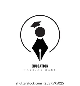 Teach Logo Template On White Background. Education Logo