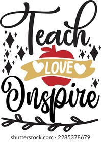 teach love inspire svg ,Teacher svg Design, Teacher svg bundle svg