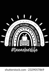 Teach motivate inspire encourage connect vector art design, eps file. design file for t-shirt. SVG, EPS cuttable design file