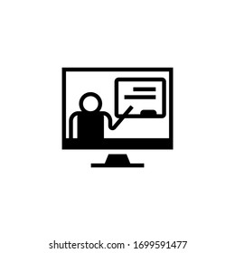 Icono de vector en línea en el diseño plano sólido negro aislado en fondo blanco