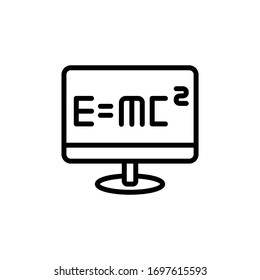 Teach online vector icon in linear, outline icon isolated on white background