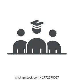 teach school and education students graduate characters silhouette style icon vector illustration