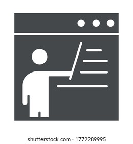 teach school and education teaching website application silhouette style icon vector illustration