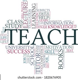 Teach vector illustration word cloud isolated on a white background.